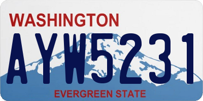 WA license plate AYW5231