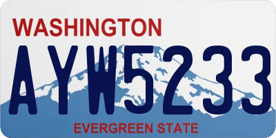 WA license plate AYW5233