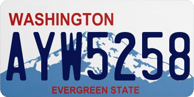 WA license plate AYW5258