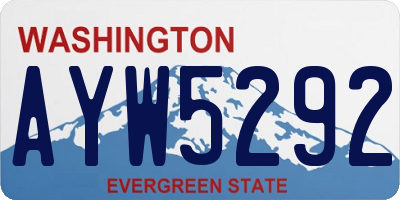 WA license plate AYW5292