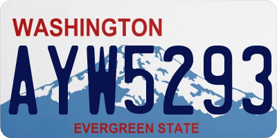 WA license plate AYW5293