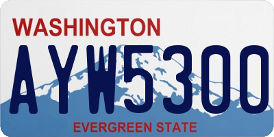 WA license plate AYW5300