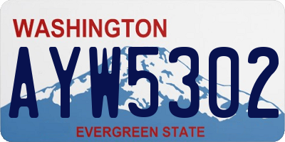 WA license plate AYW5302