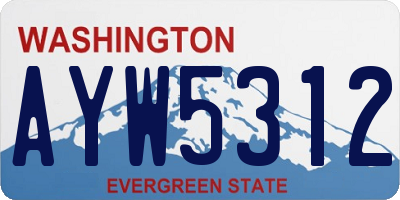 WA license plate AYW5312