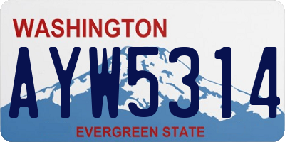 WA license plate AYW5314