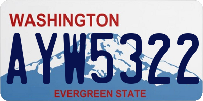 WA license plate AYW5322