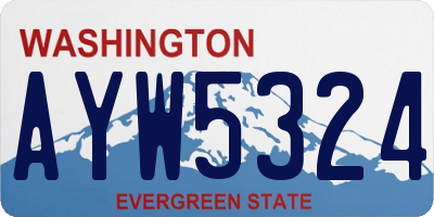 WA license plate AYW5324