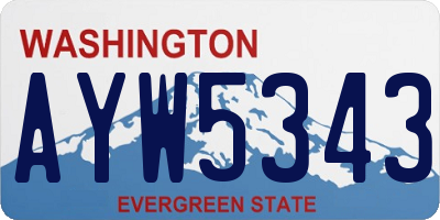 WA license plate AYW5343