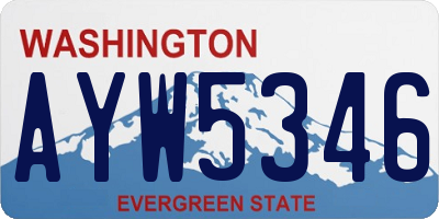 WA license plate AYW5346