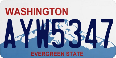 WA license plate AYW5347