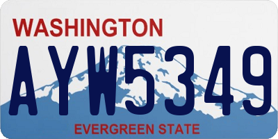 WA license plate AYW5349