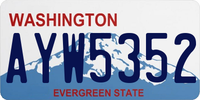 WA license plate AYW5352