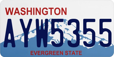 WA license plate AYW5355