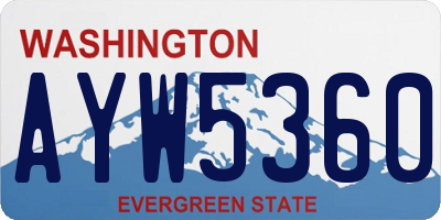 WA license plate AYW5360