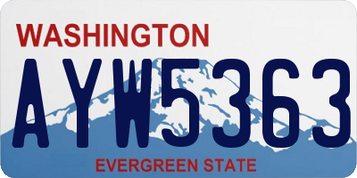 WA license plate AYW5363