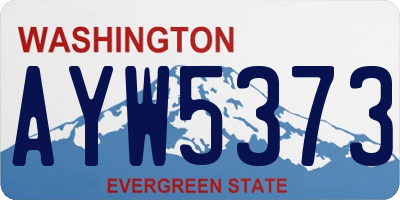 WA license plate AYW5373