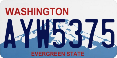 WA license plate AYW5375