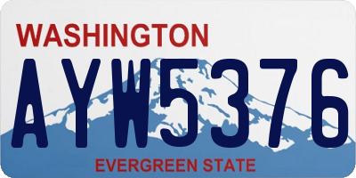 WA license plate AYW5376