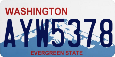 WA license plate AYW5378