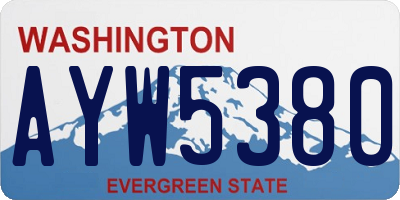 WA license plate AYW5380