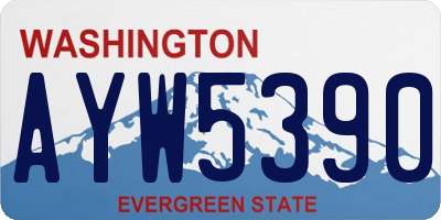 WA license plate AYW5390