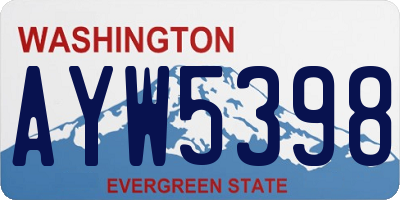 WA license plate AYW5398