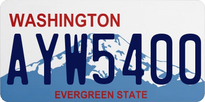 WA license plate AYW5400