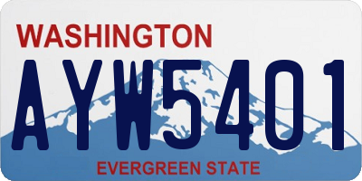 WA license plate AYW5401