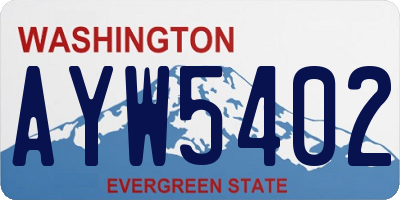 WA license plate AYW5402