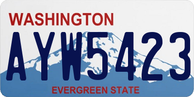 WA license plate AYW5423