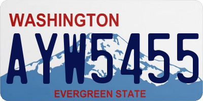 WA license plate AYW5455