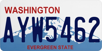 WA license plate AYW5462