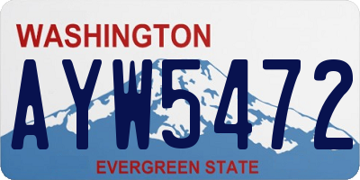 WA license plate AYW5472