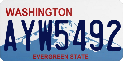WA license plate AYW5492