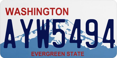 WA license plate AYW5494