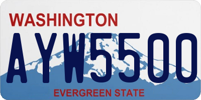 WA license plate AYW5500
