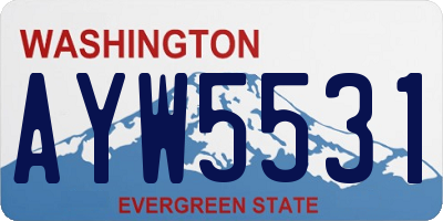 WA license plate AYW5531