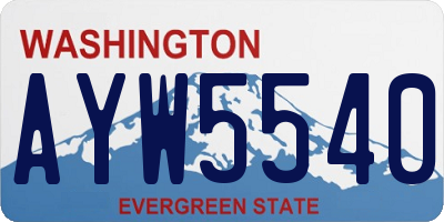 WA license plate AYW5540