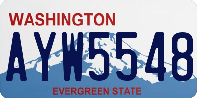 WA license plate AYW5548