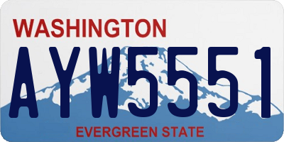 WA license plate AYW5551
