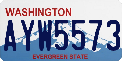 WA license plate AYW5573