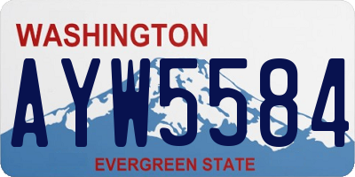 WA license plate AYW5584