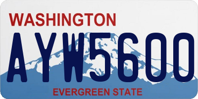WA license plate AYW5600