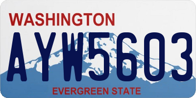 WA license plate AYW5603