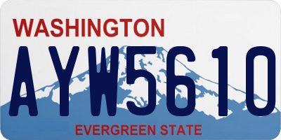 WA license plate AYW5610
