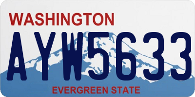 WA license plate AYW5633