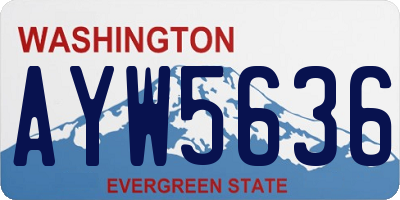 WA license plate AYW5636