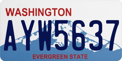 WA license plate AYW5637