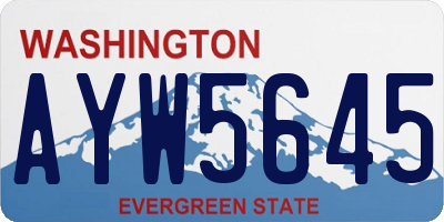 WA license plate AYW5645