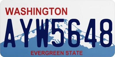 WA license plate AYW5648